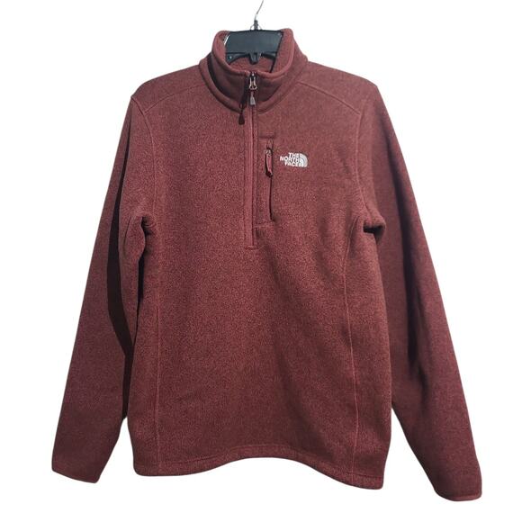 The North Face Men's Red Gordon Lyons Quarter Zip Fleece Pullover Size Small - Picture 1 of 5